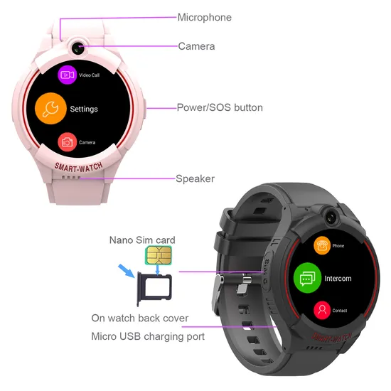 Newest IP67 waterproof LTE 4G Children GPS Watch Tracker with video call SOS emergency help for Free APP alarm alerts