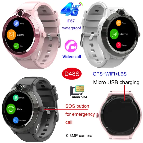 Popular Hot Sale IP67 waterproof LTE Child GPS Tracker with HD camera for snapshot free global video call D48S