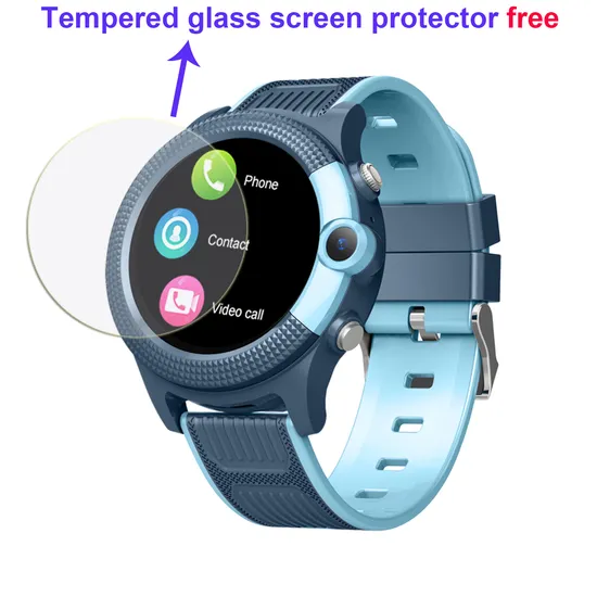 Round screen 4G video call IP67 waterproof Kids Parental control mobile Watch tracking Tracker GPS with live map location D42E