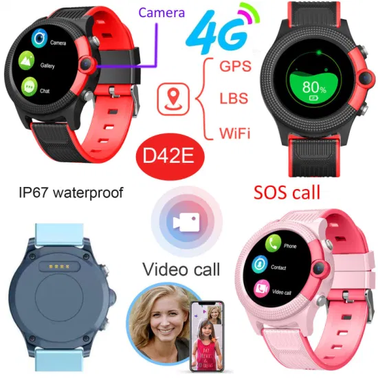 The latest 4G Kids safety Tracker Smart GPS Watch with video call camera for security remote monitoring D42E