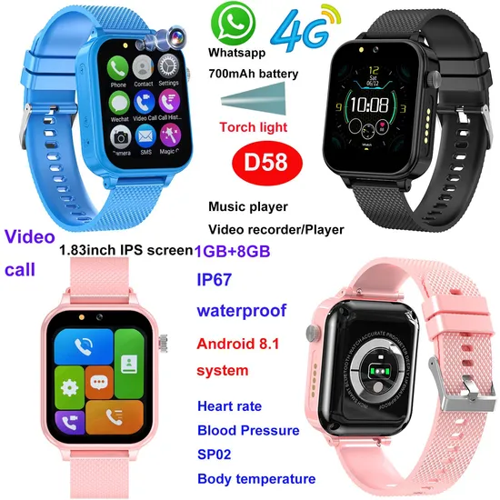 Top Sale LTE IP67 waterproof Security Kids GPS Phone watch with Video SOS Emergency call for Free app alarm alert