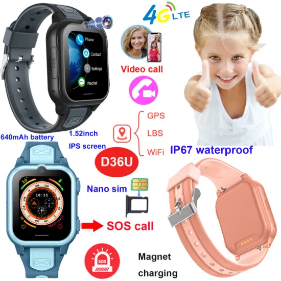 Wholesale new hot sales 4G Children School safety GPS Tracker Watch D36U