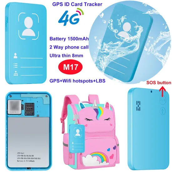 2024 New 4G Children Student School Safety Mini ID Card GPS Tracker Device for employee plant staff M17