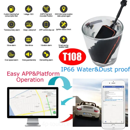 2G GSM Waterproof Car Tracker GPS Vehicle Tracking Device with Fuel Tank Capacity Detection T108