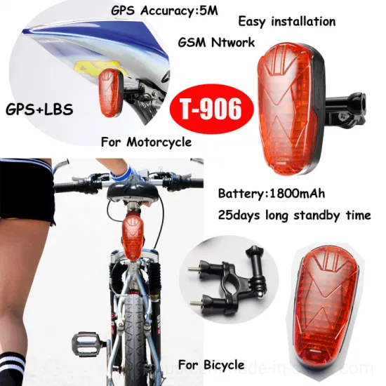 2G Waterproof GSM Bike Tracker Motor Bicycle GPS Tracking Device with Real Time Google Map Monitor T906