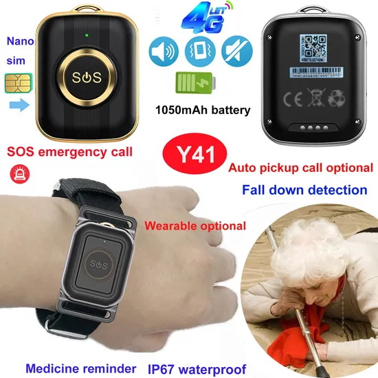 4G IP67 Waterproof Kids Elderly safety portable SOS Anti-Lost Mini GPS Tracking Device with fall Alerts Y41