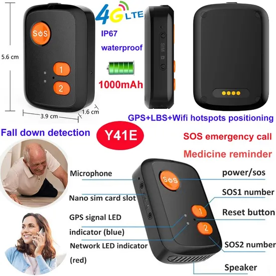 4G LTE IP67 waterproof Slim design accuracy personal security GPS Tracker gadget with fall down alert Y41E