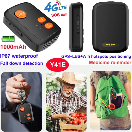 4G waterproof hot sales smart Tracker Elderly Kids pendant GPS with GEO Fence fall down detection Y41E