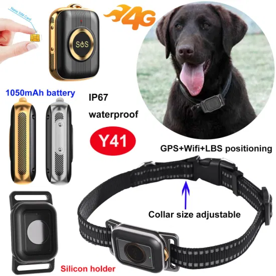 China Factory IP67 waterproof 4G LTE Accurate Pets Puppy hunting dogs GPS Tracker gadget with Google Map location Y41