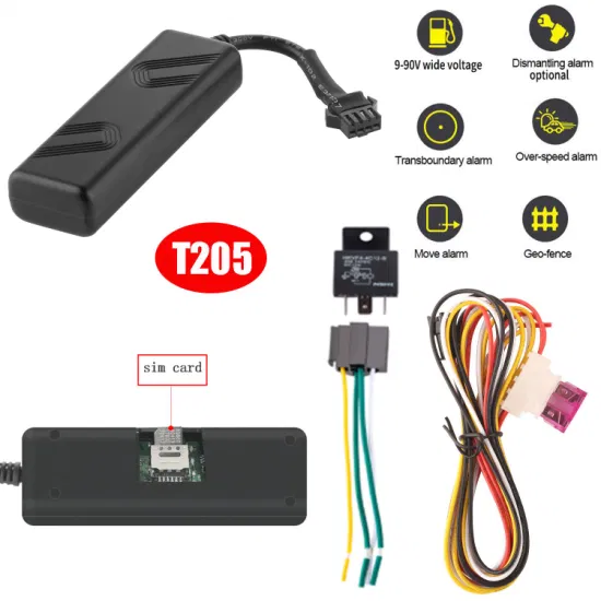 China Manufacturer Bike Auto Car Motor GSM Mini Vehicle GPS Tracker with Remote Cut off Engine T205