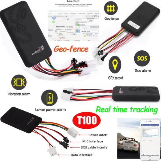 China factory 2G Auto Mini Car GPS Tracker for Vehicle Tracking with Remotely Oil Engine Cut T100