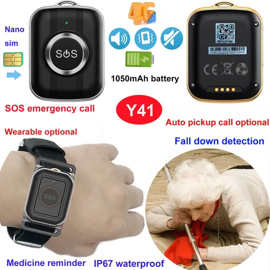 China factory new launched 4G IP67 waterproof Mini GPS tracker with lifetime Free APP fall alarm alerts Y41