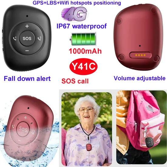 China factory supply 4G LTE GPS Gadget tracker with fall down alarm alert real time map location Y41C