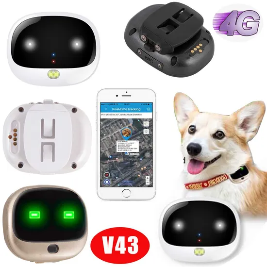 China factory wholesale IP67 Waterproof Tiny Hot Sell 4G Dog Cat Pets Tracker GPS with LED Light V43