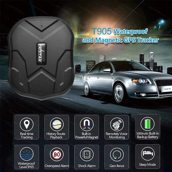 Factory Supplier 2G Free APP Real Time Google Map Tracking Magnetic Vehicle GPS Tracker with SOS Alarm T905