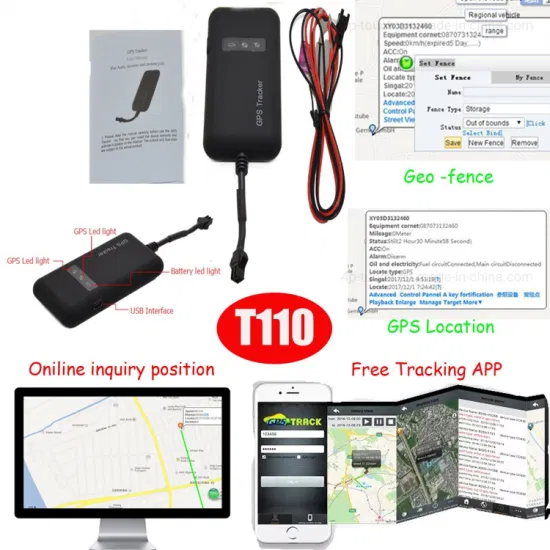 Factory Supply GSM Mini Portable Car Tracker GPS Real Time Tracking Device with Remote Engine Cut Off T110