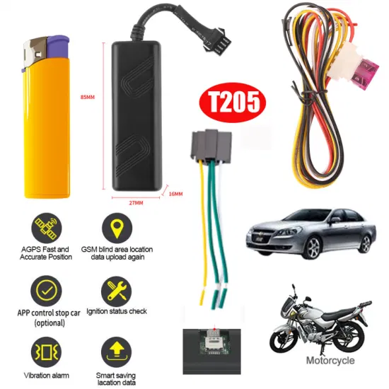 Factory supply promotion 2G GSM Anti-Theft Car GPS tracker with Free APP for Vehicle Tracking T205