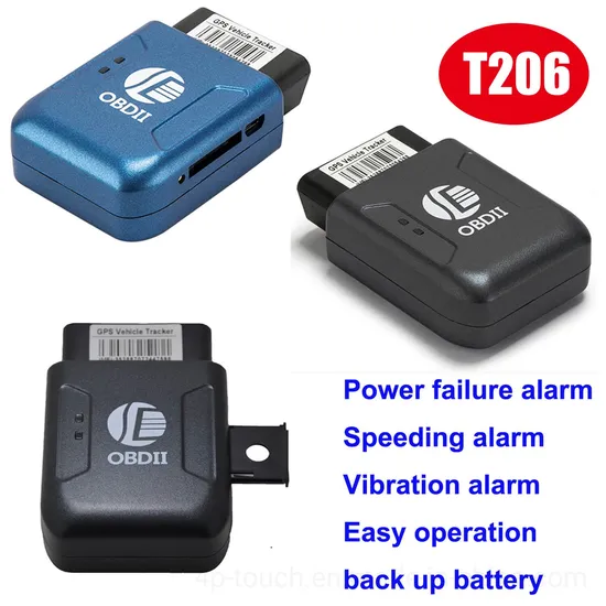 High Quality Wireless Mini 2G Automotive OBD Vehicle GPS Tracker with Easy Operation Vibrate Alert T206