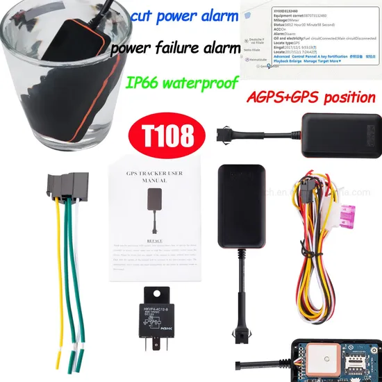 IP66 Waterproof Real Time Google Map Tracking 2G Mini Car GPS Tracker with Over Speeding Alarm T108