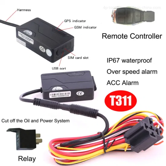 IP67 Waterproof Mini GSM Remote Engine Cut off Safety GPS Vehicle Car GPS Tracking Tracker with Free App Lifetime T311