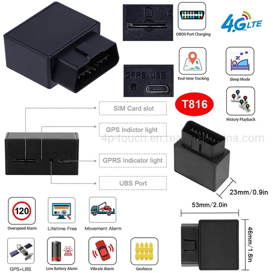 LTE 4G Anti-theft Vehicle Tracking Car Truck Motorcycle GPS Tracker with Overspeed Alert T816