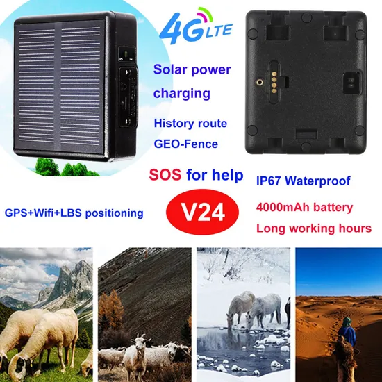 New Arrival 4G IP67 Waterproof Pet Livestock Cattle Solar Charging GPS Tracker with Free App Alarm Alerts V24