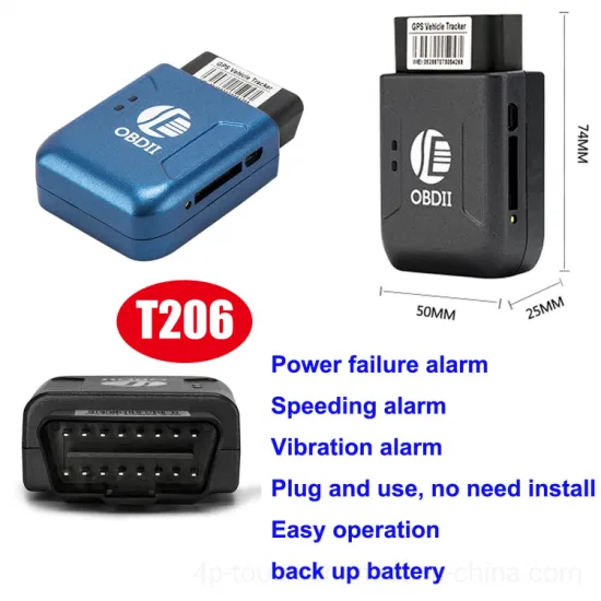 New Arrival Easy Install GSM OBDII Automotive Car GPS Tracker with Mileage Monitor Fuel Detection T206