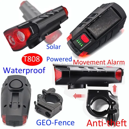 New Developed 2G Waterproof Solar Power Anti-theft Bicycle Bike Movement Alarm Mini GPS Tracker with Movement Alarm T808