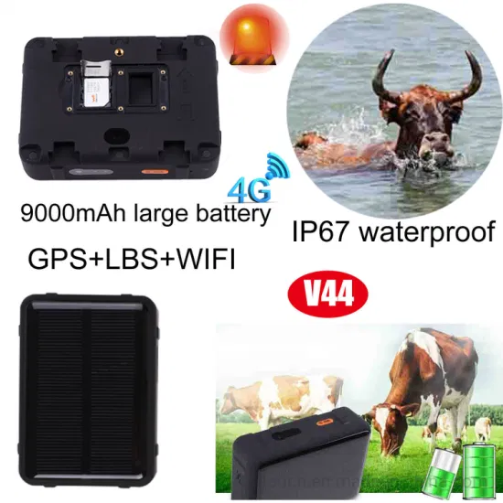 New Developed 4G LTE IP67 Waterproof Anti Lost Solar Power Animal Cow Sheep GPS Tracker Tracking with History Tracking V44