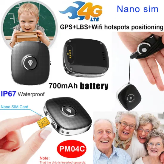 New Developed 4G LTE IP67 Waterproof Kids Elderly GPS Personal Tracker with SOS panic button for emergency PM04C