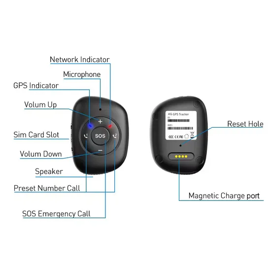 New developed China factory 4G IP67 waterproof accurate personal safety Elderly Tracker GPS with fall down alarm alert SOS emergency call Y41C