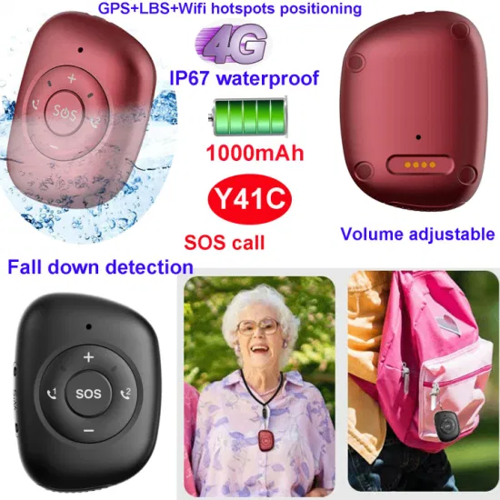 New developed China factory 4G Waterproof senior safety personal GPS Tracker with fall down detection Y41C