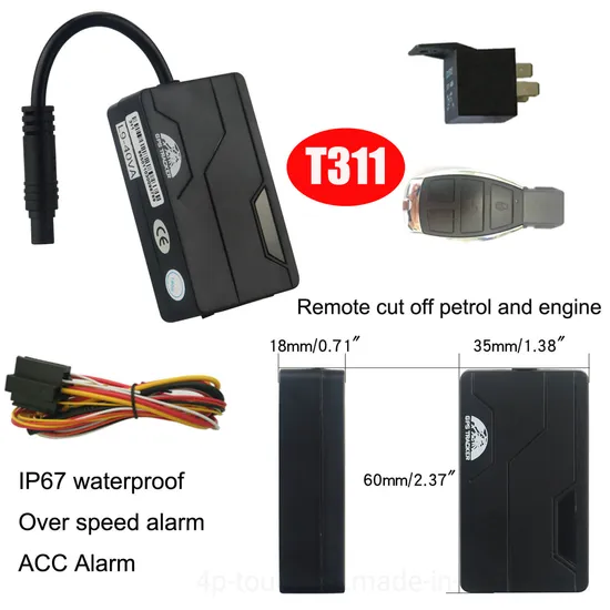 Professional New 2G Mini Size Vehicle GPS Tracker with ACC Alarm remote cut off engine T311