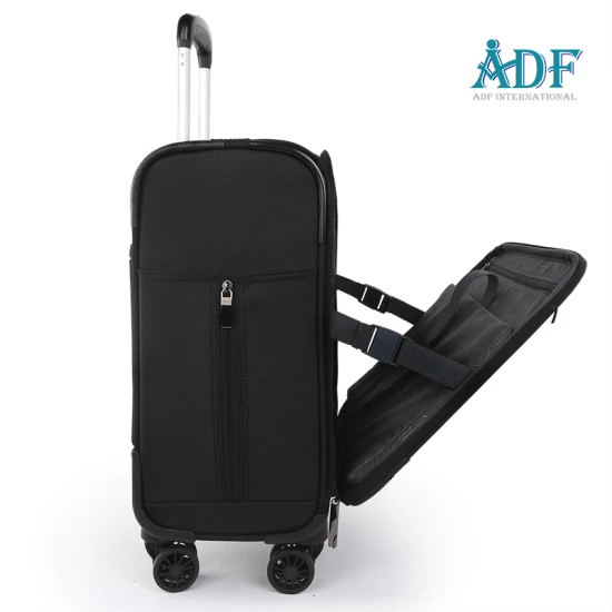 Adf Hotsale Design Cloth Suitcase Zipper Luggage with 360 Degree Wheels