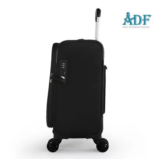 Adf Hotsale Design Cloth Suitcase Zipper Luggage with 360 Degree Wheels