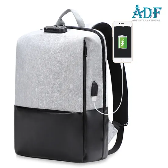 Adf Fashion Unisex Laptop Backpack with USB Charging Port and Luggage Strap