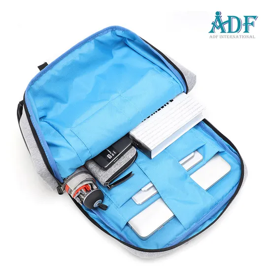 Adf Fashion Unisex Laptop Backpack with USB Charging Port and Luggage Strap