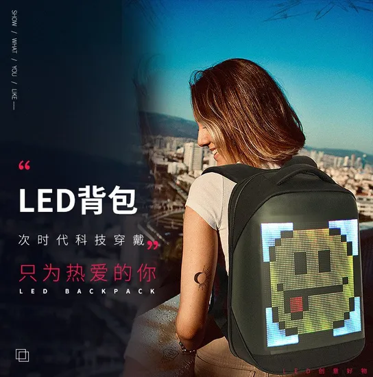 LED Backpack with Programmable Screen, Digital Backpack, LED Bookbag, Video Backpack Motorcycle Backpack