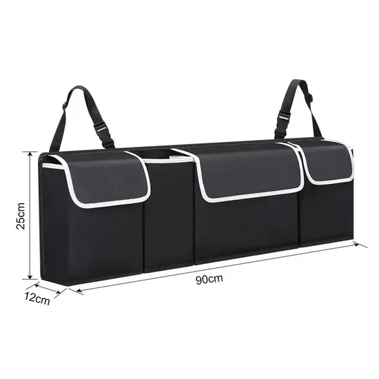 Durable Car Organizer with Foldable Design and Removable Cooler Feature and 3 Compartments