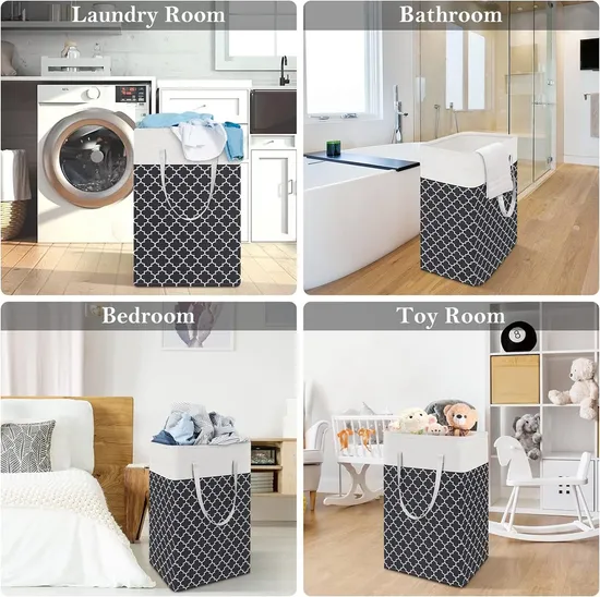 Extra-Large Waterproof Laundry Basket for Dorms and Families Freestanding Laundry Hamper Laundry Bag