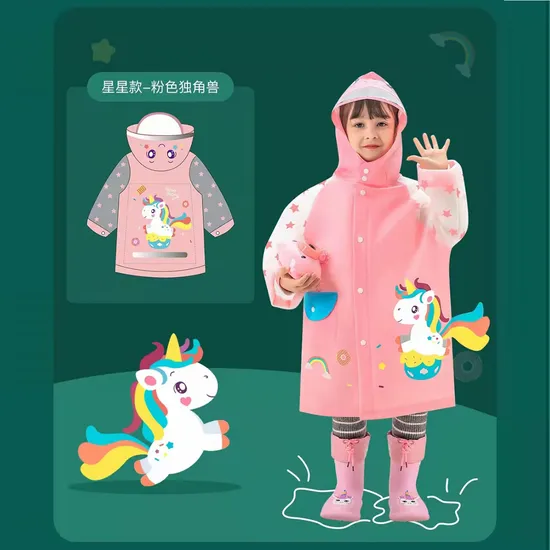 Lightweight Waterproof EVA Rain Coat for Kids and Students