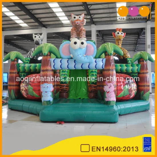 Animal Zoo Inflatable Park Safari Fun City Slide (AQ01761)