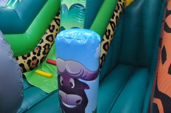 Animal Zoo Inflatable Park Safari Fun City Slide (AQ01761)