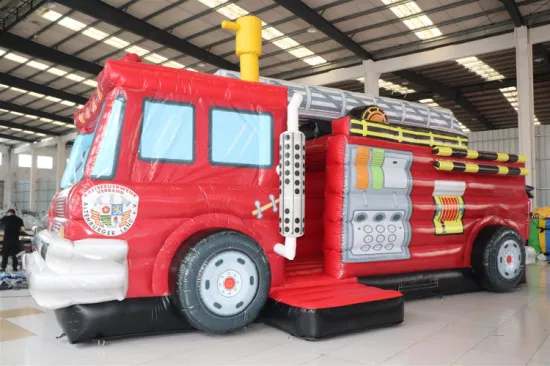 Aoqi Design Inflatable Fire Fighting Truck Car Bouncer for Kids (AQ02316-2)