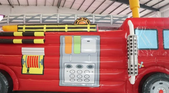 Aoqi Design Inflatable Fire Fighting Truck Car Bouncer for Kids (AQ02316-2)