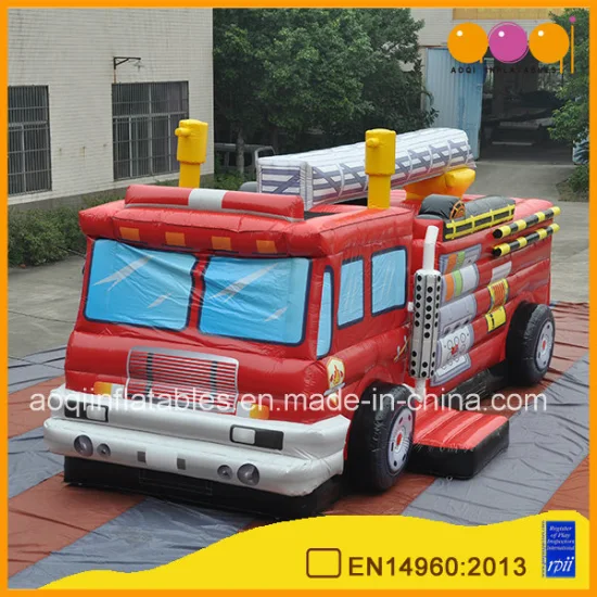 Aoqi Design Inflatable Fire Fighting Truck Car Bouncer for Kids (AQ02316-2)