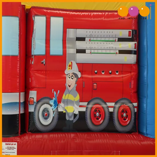 Aoqi Fire Truck Inflatable Bouncer House for Toddler