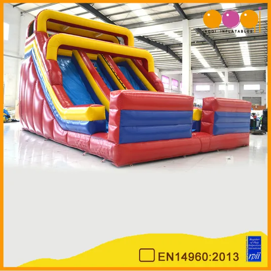 Aoqi Inflatables Cheap Price Inflatable Double Red and Yellow Slide (AQ943-2)