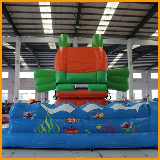 Aoqi Moving Fish Inflatable Bounce House Water Slide