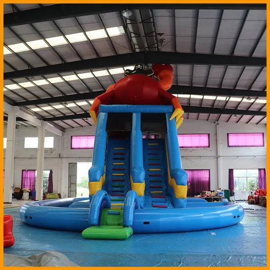 Aoqi New Designed Pirate Crab Inflatable Water Slide with Pool